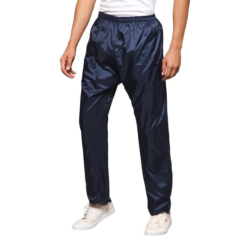 THE CLOWNFISH Napoleon Series Men's Waterproof Nylon Reversible Rain Pant Trouser. Packed in Printed Plastic Pouch wth Rope (Blue, XX-Large)