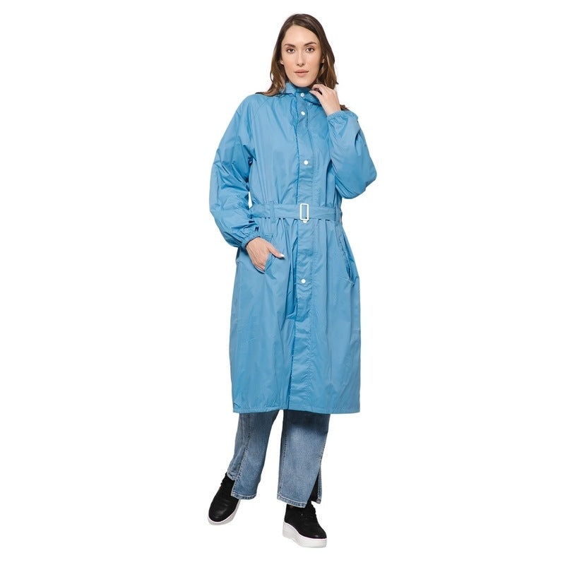 THE CLOWNFISH Raincoats for Women Rain Coat for Women Raincoat for Ladies Waterproof Reversible Double Layer. Drizzle Diva Series (Purple, X-Large)