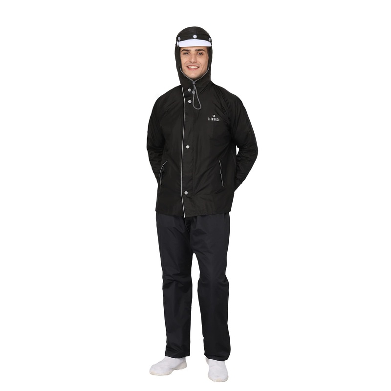 THE CLOWNFISH Viner Pro Series Reversible Waterproof Double Layer Men's Raincoat (Brown, XL-Size)