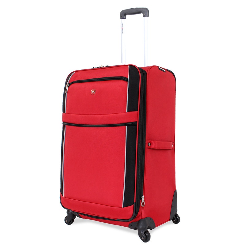 SWISSGEAR 7378 Large Checked Spinner in Red/Black