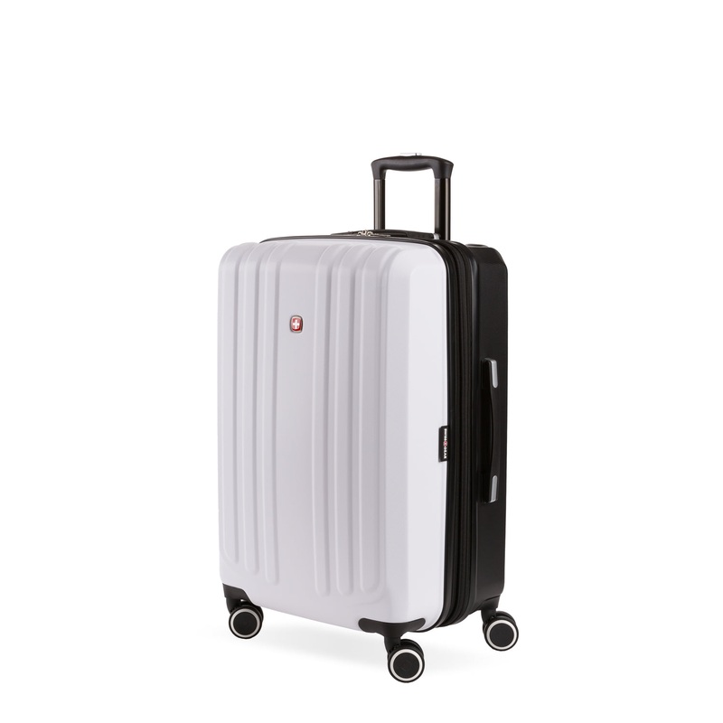 SWISSGEAR Duet Medium Checked Spinner in White/Black