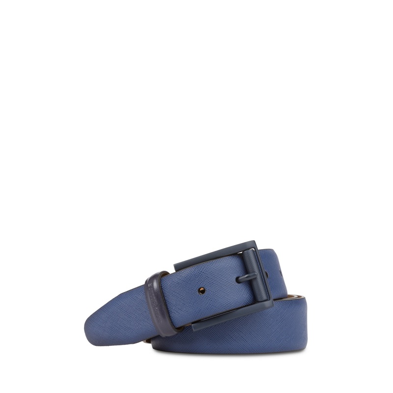 SWISSGEAR Saffiano Large Leather Belt in Blue