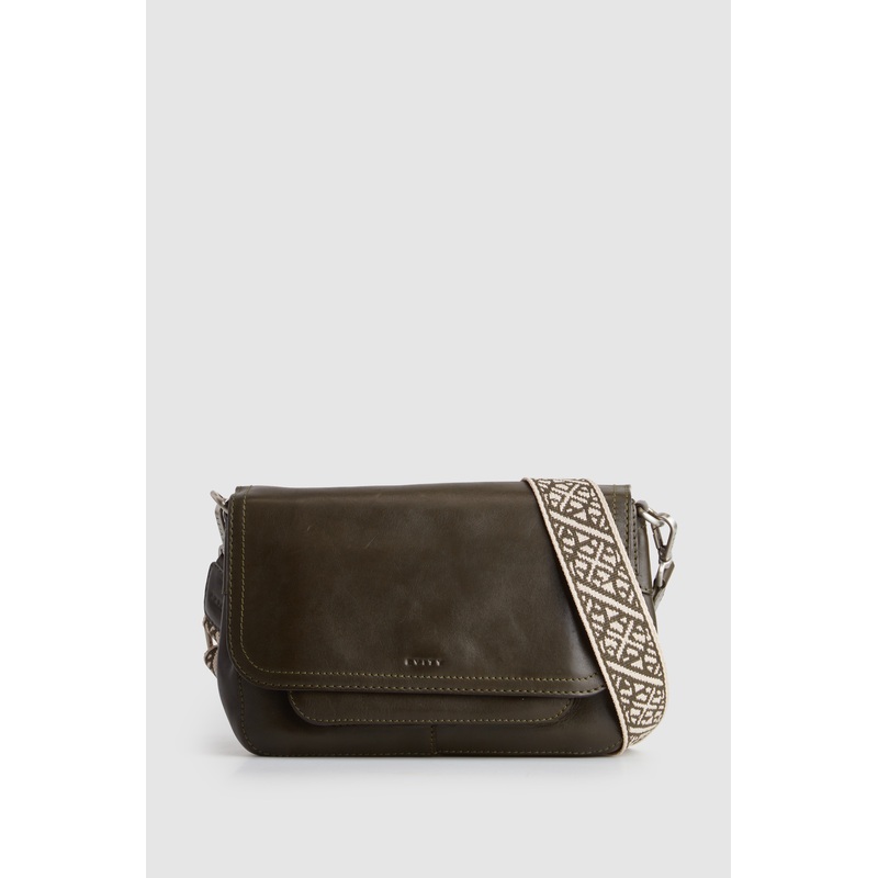 Pia Leather Flap Crossbody Bag