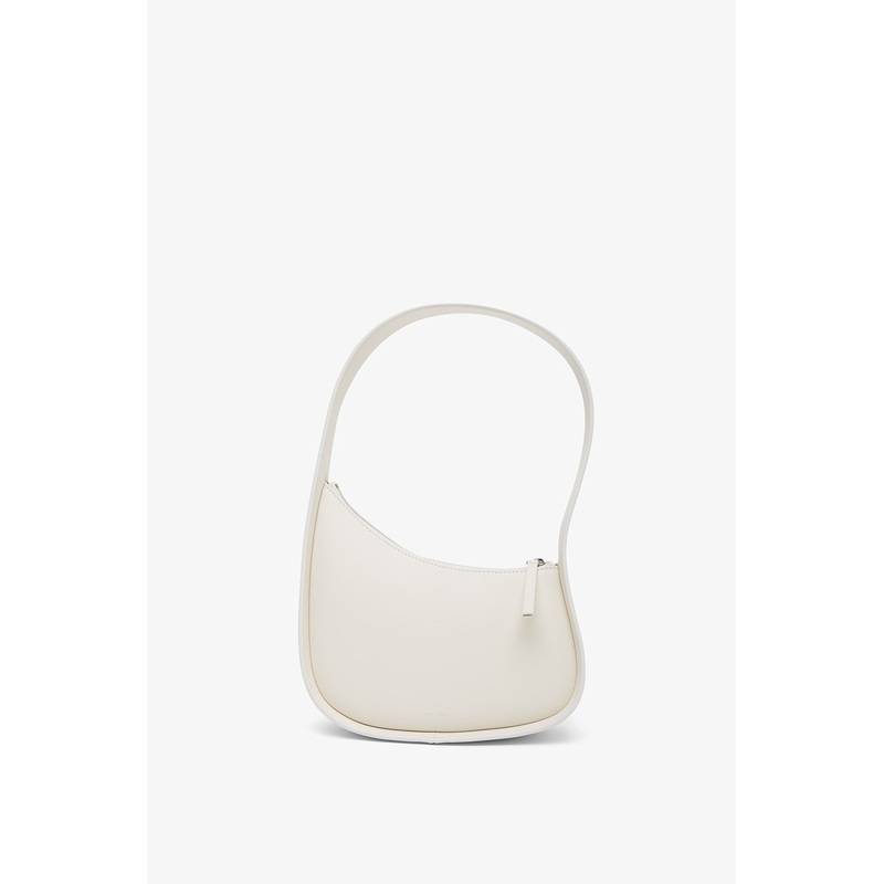 Half Moon ivory leather bag