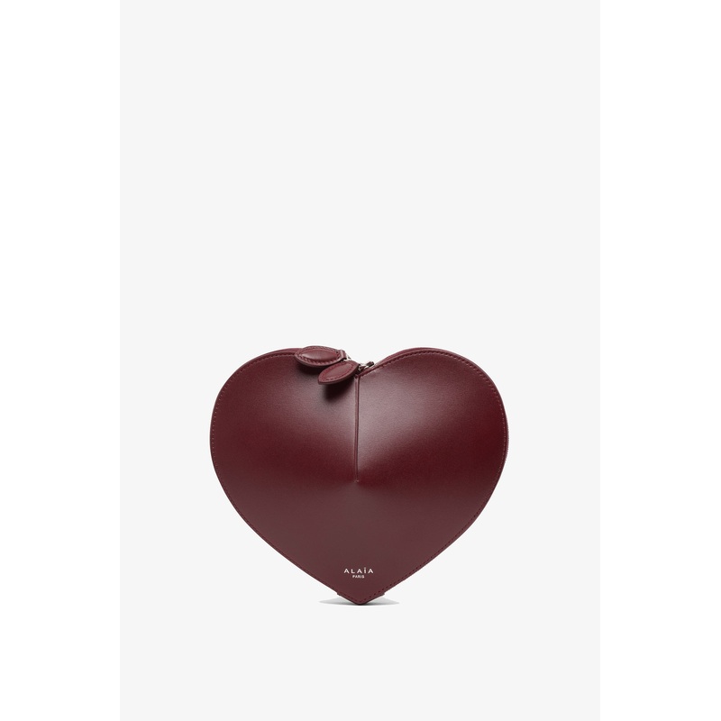 Le Coeur dark red leather crossbody bag