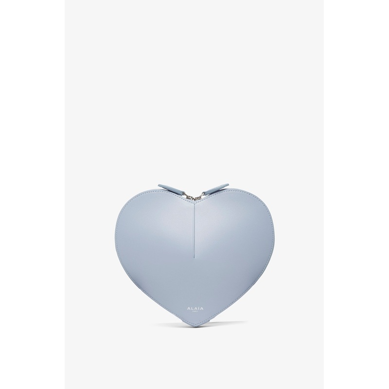 Le Coeur light blue leather crossbody bag
