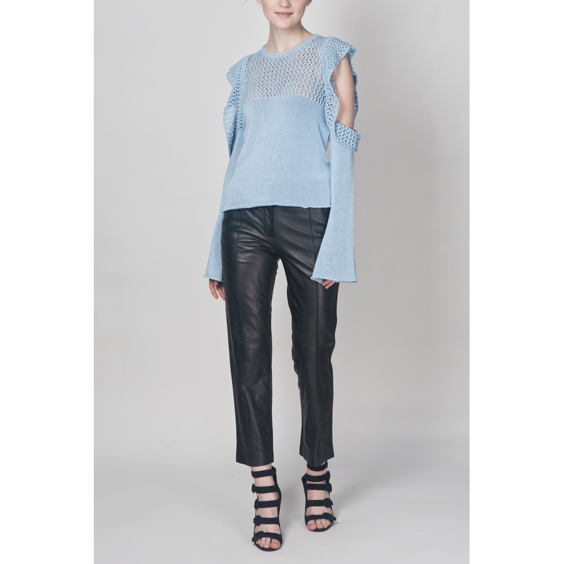 Cut-out Sweater with Elongated Sleeves