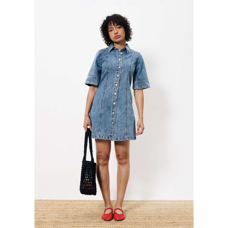 Denim Dress Chc-25011 Ellyne Bleu-Jean