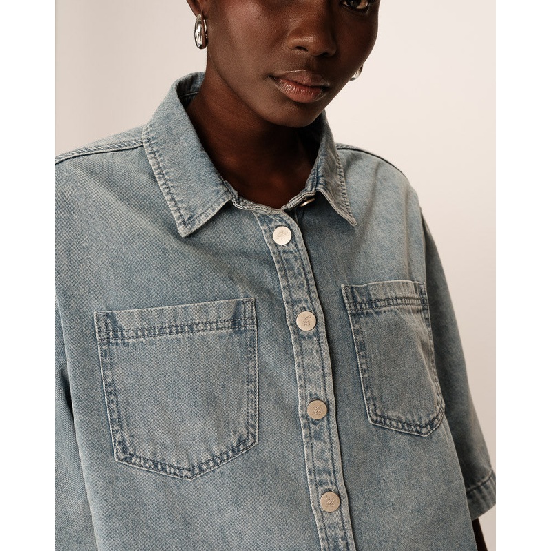 Denim Jacket Pomo Pomona Sky-Blue