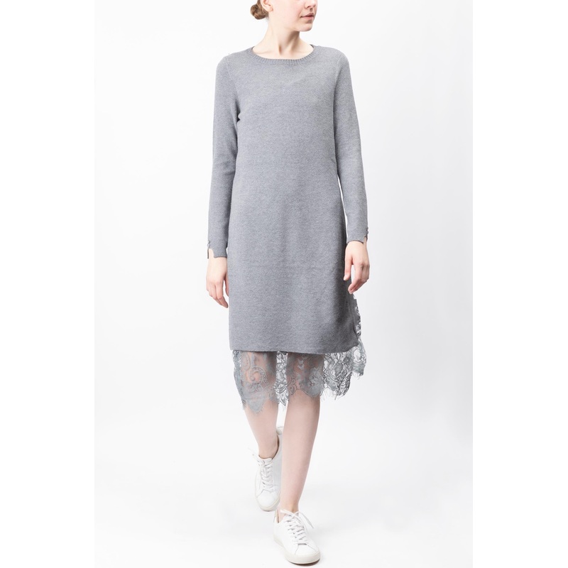 Long Sleeves Laced Sweater Dress