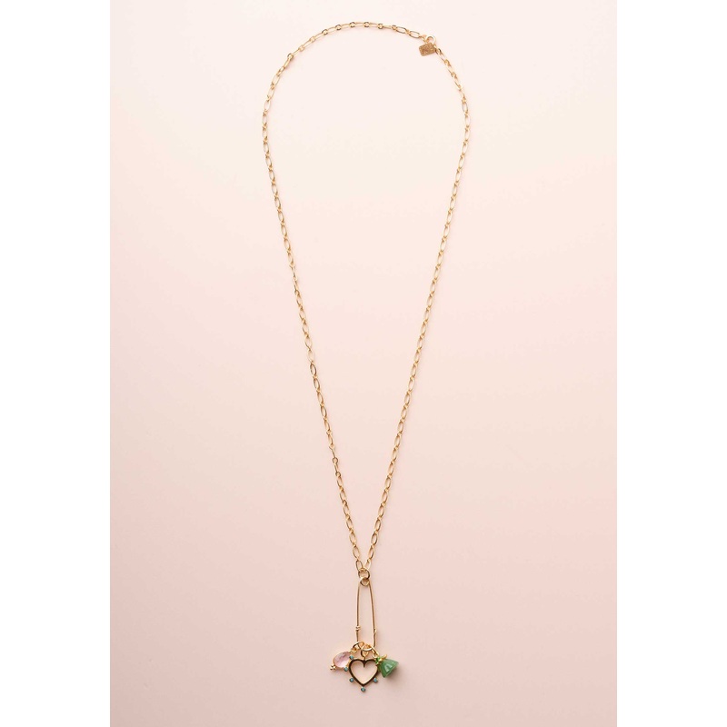 Necklace Pe9 Patty Jade-Heart-Pink