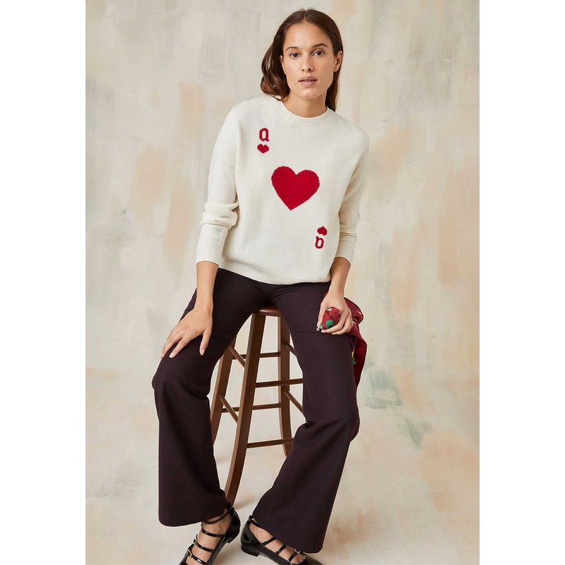 Pullover Dame De Coe Dame De Coeur Blanc