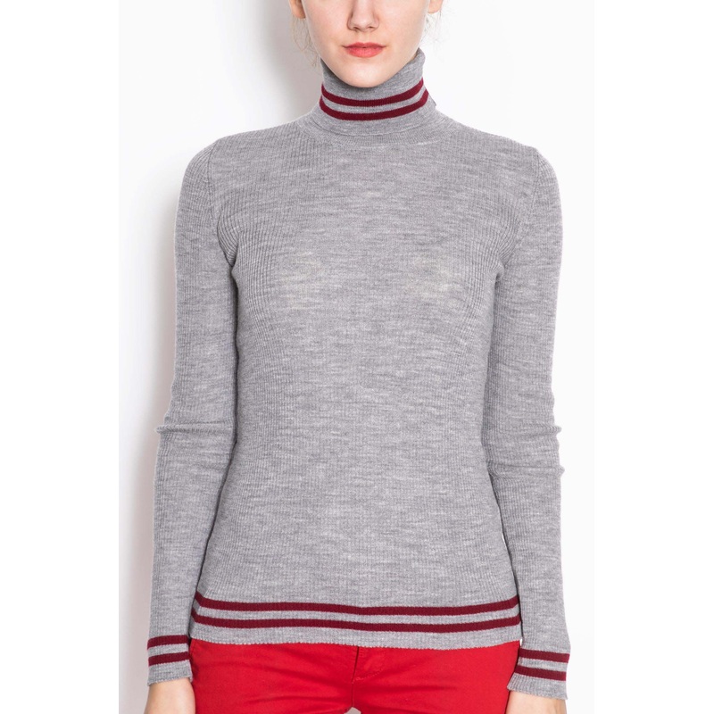 Banded Turtleneck Pullover