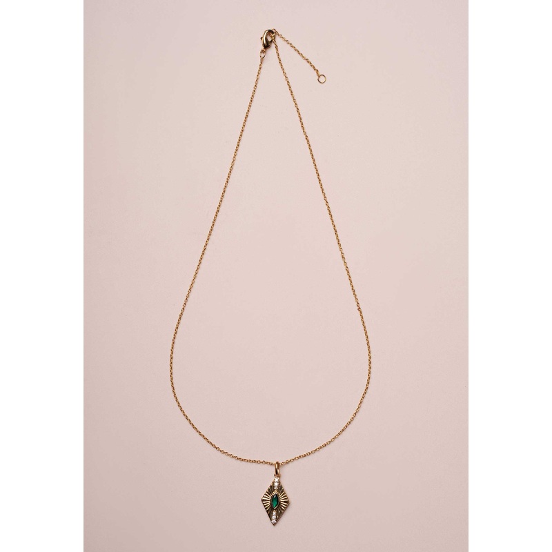 Necklace 23ptpnk19 Liz Collier Green
