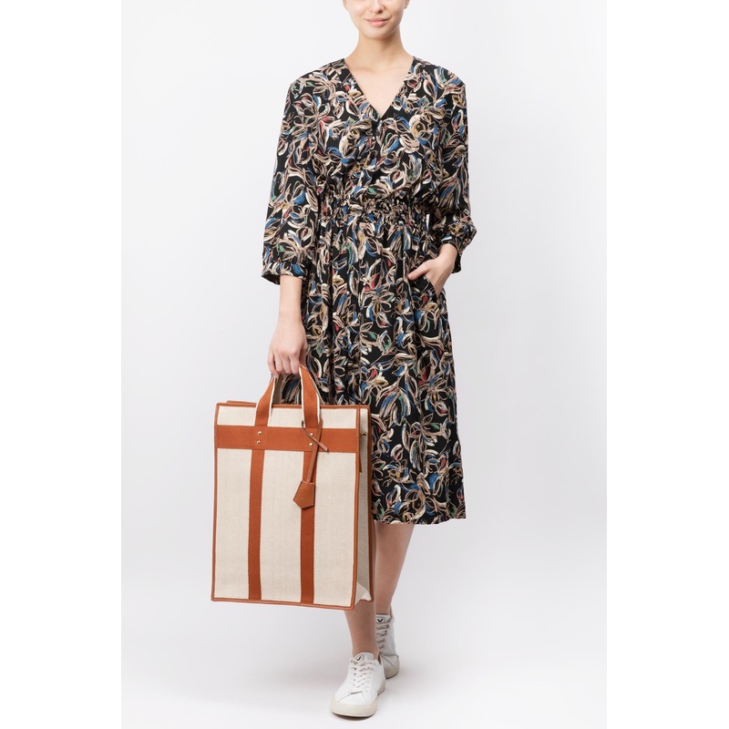 Printed Button-down Dress