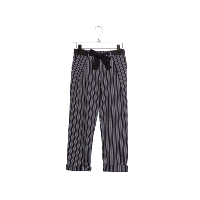 Tie-waist Striped Pants