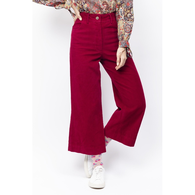 Wide-leg Corduroy Cotton Pants