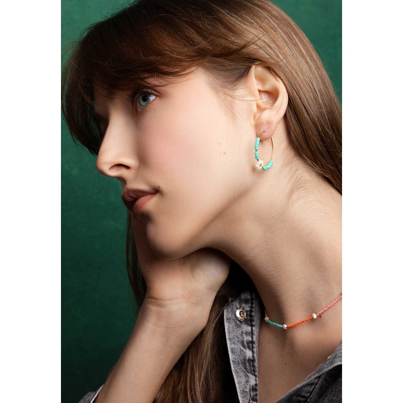 Earring Nora Hoop A2207er03-6 Turquois