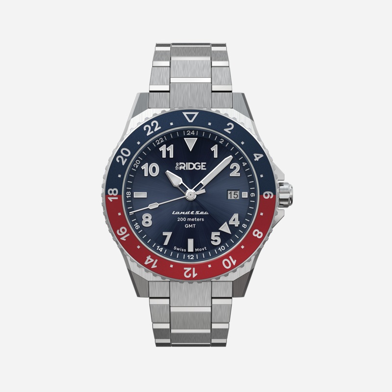 Ridge Land & Sea GMT Watch 42mm - Alpine Navy