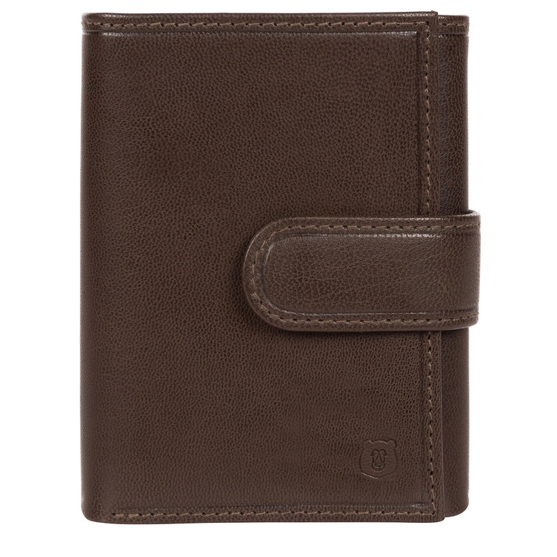 'Aalto' Dark Brown Leather Tri-Fold Wallet