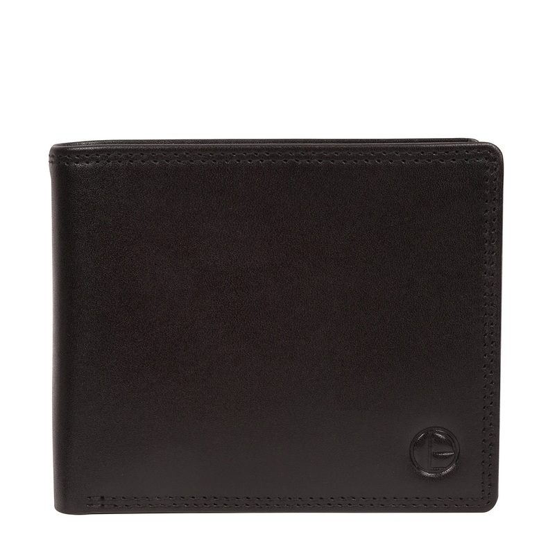 'Barracuda' Black Leather Bi-Fold Wallet