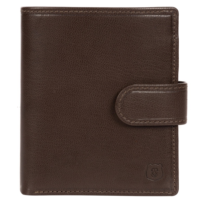 'Bartram' Dark Brown Leather Bi-Fold Wallet