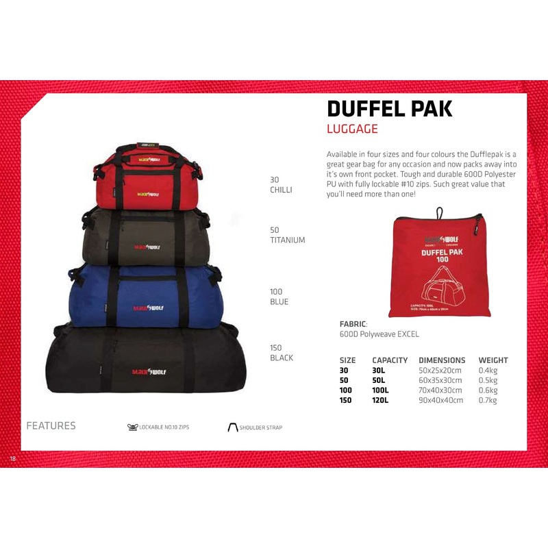Black & Wolf - Foldable DufflePack 100L