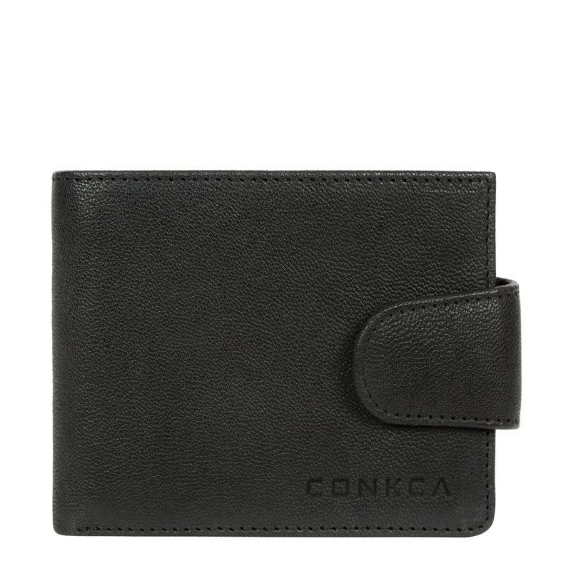 'Bret' Black Bi-Fold Leather Wallet
