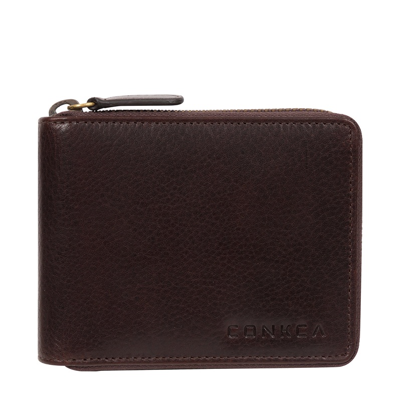'Chief' Brown Leather Zip-Round Wallet