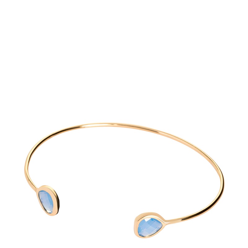 Gift Packaged 'Urbi' Gold Plate & Blue Glass Bangle