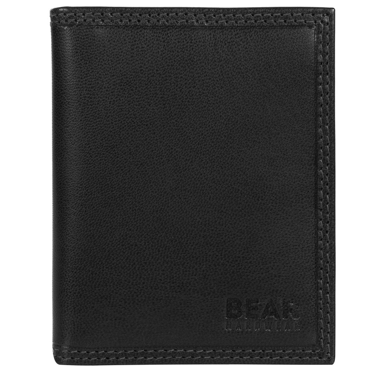 'Haldan' Black Leather Bi-Fold Card Holder