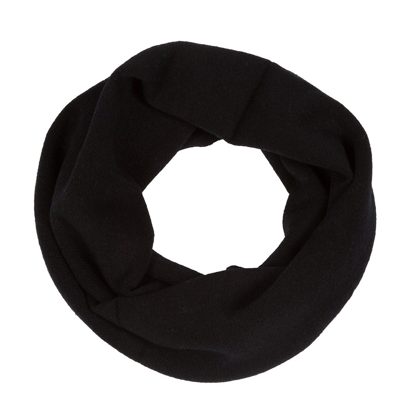 'Holker' Black Cashmere & Merino Wool Snood
