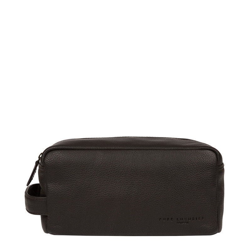 'Keel' Brown Leather Washbag
