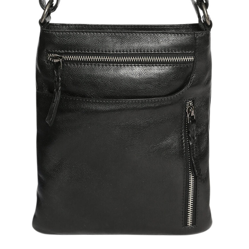 Modapelle - Ladies Leather Shoulder/Cross Body Bag 7688 Black