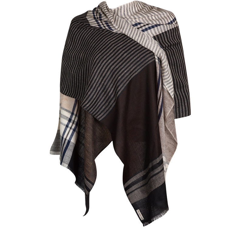 'Mono' Cashmere & Merino Wool Shawl Wrap