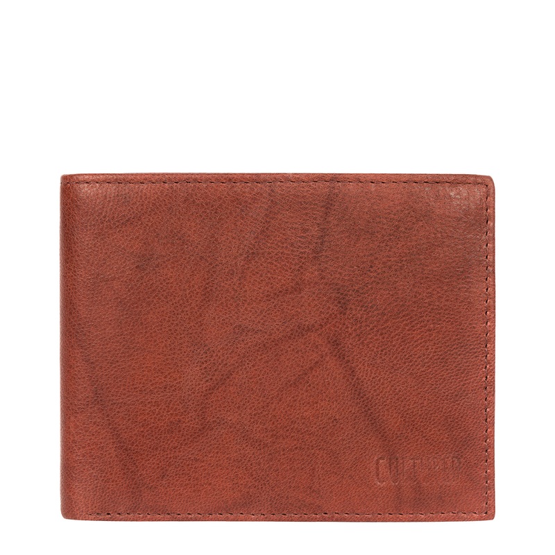 'Niall' Vintage Brick Leather Tri-Fold Wallet