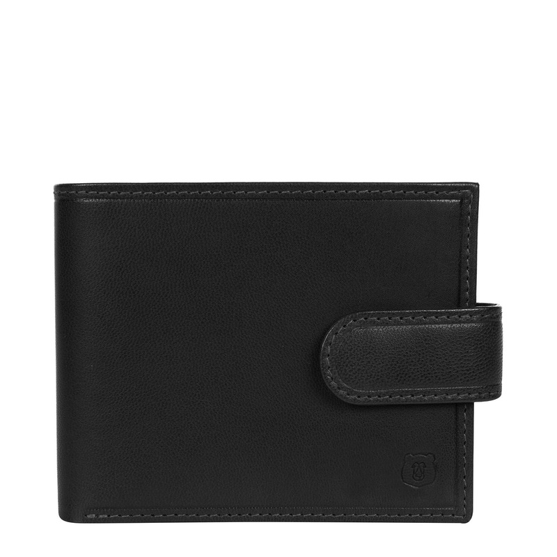 'Olov' Black Leather Bi-Fold Wallet
