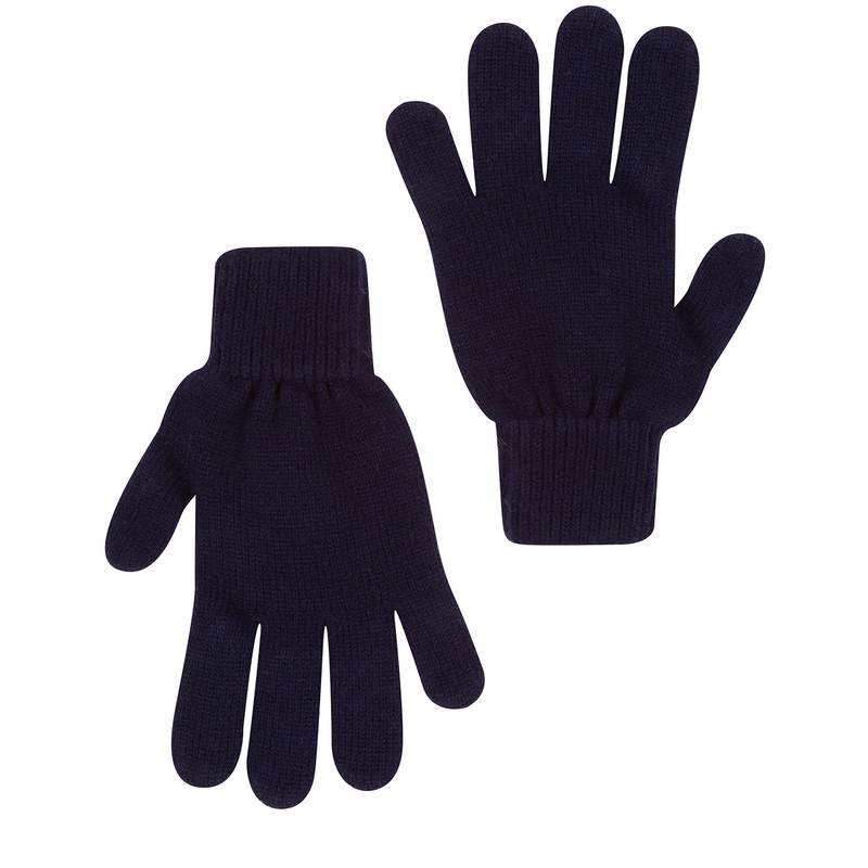 'Windermere' Dark Navy Cashmere & Merino Wool Gloves