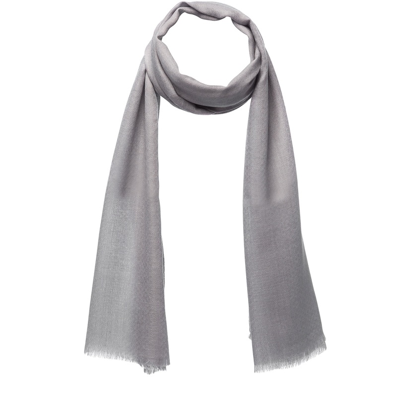 100% Cashmere Scarf Coloured Grey