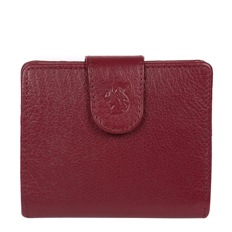 'Azaria' Deep Red Bi-Fold Leather Purse