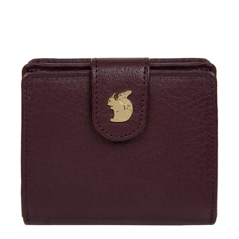'Azaria' Plum Leather RFID Purse