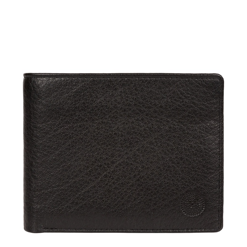 'Cain' Black Bi-Fold Leather Wallet