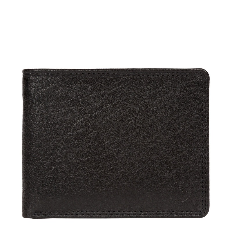 'Campbell' Black Bi-Fold Leather Wallet