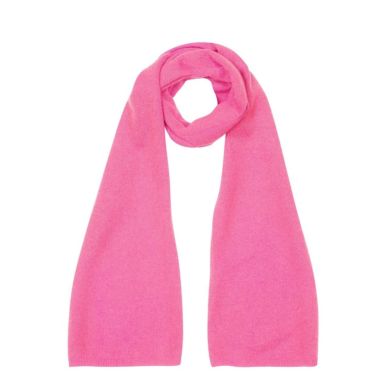 'Edinburgh' Carnation Pink Cashmere and Merino Wool Scarf