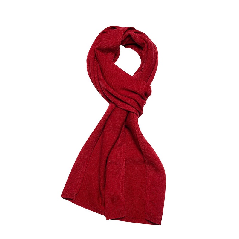 'Edinburgh' Chilli Red Cashmere and Merino Wool Scarf