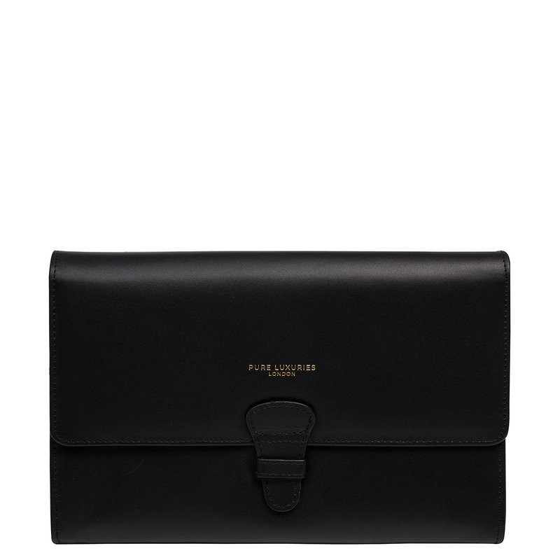 'Ellen' Black Leather Travel Wallet