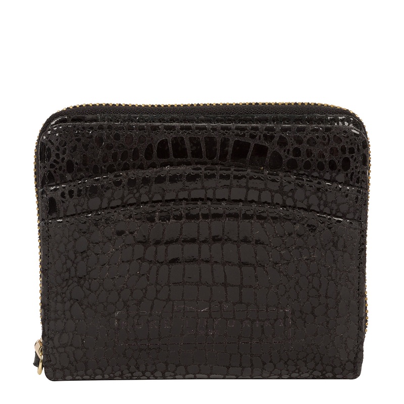 'Emely' Black Croc Leather Purse