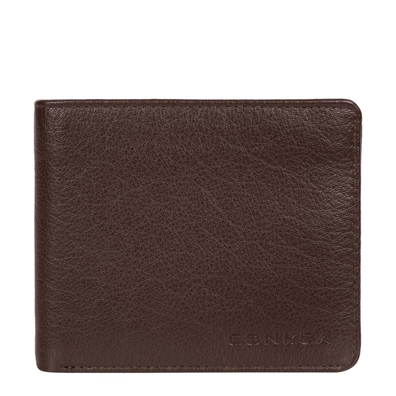 'Ezrin' Dark Brown Bi-Fold Leather Wallet