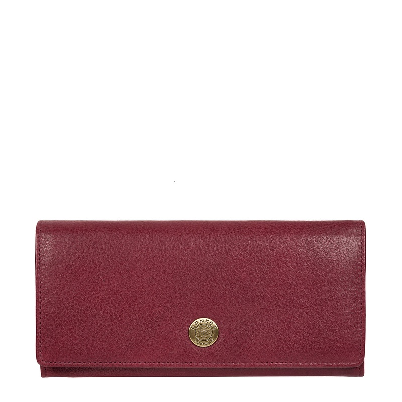 'Fey' Burgundy Leather RFID Purse