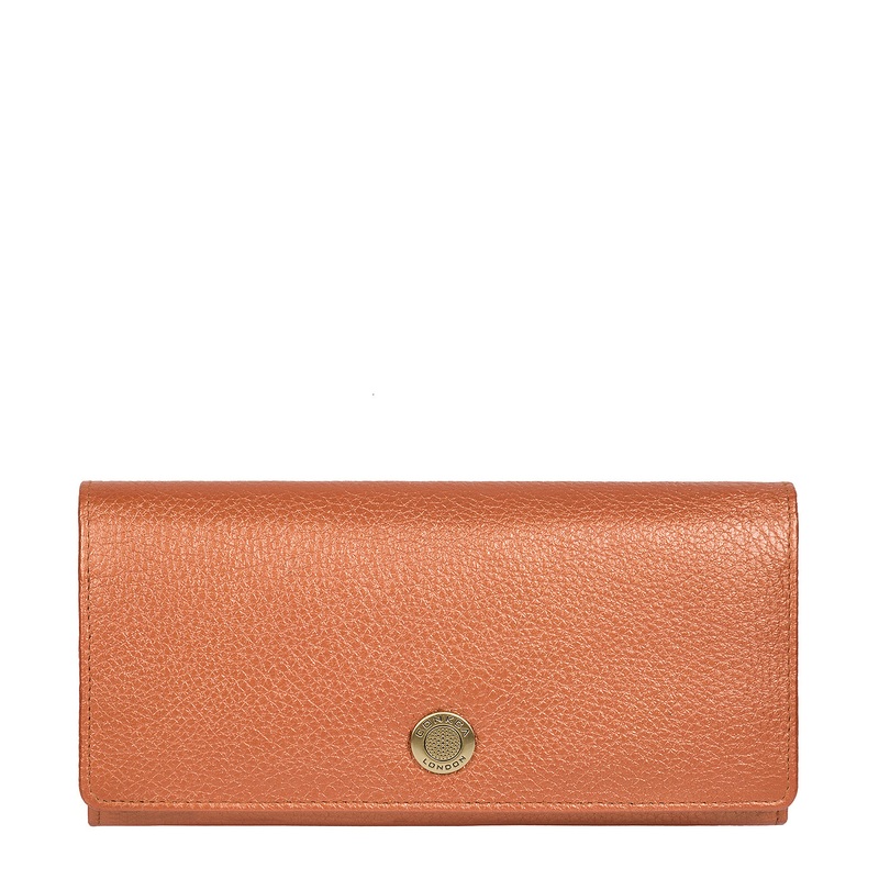 'Fey' Metallic Orange Leather Purse